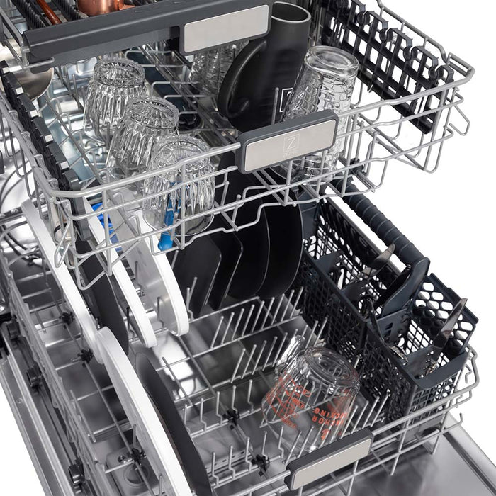 ZLINE Autograph Edition 24" Monument Series Dishwasher - 3rd Rack, Top Touch Control, Tall Tub in Stainless Steel with Accent Options