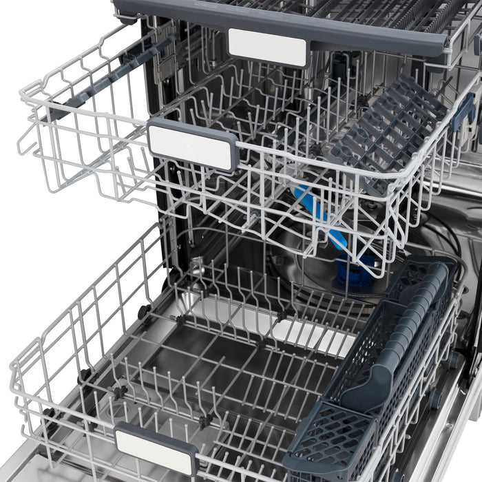 ZLINE Autograph Edition 24" Monument Series Dishwasher - 3rd Rack, Top Touch Control, Tall Tub in DuraSnow Stainless Steel with Accent Options