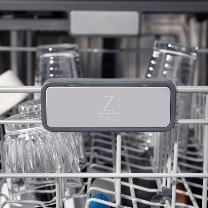 ZLINE Autograph Edition 24" Monument Series Dishwasher - 3rd Rack, Top Touch Control, Tall Tub in White Matte with Accent Options