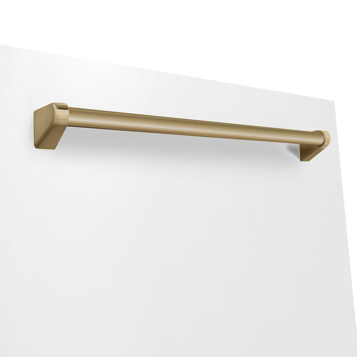 ZLINE Autograph Edition 24" Monument Series Dishwasher - 3rd Rack, Top Touch Control, Tall Tub in White Matte with Accent Options