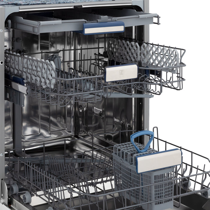 ZLINE 24 in. Tallac Series 3rd Rack Dishwasher in Stainless Steel with Traditional Handle, 51dBa (DWV-304-24)