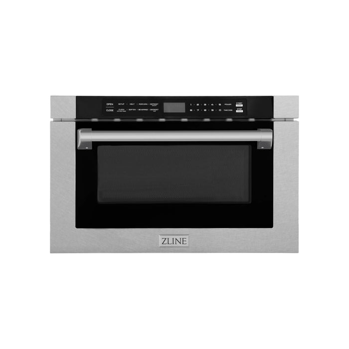 ZLINE 24 In. 1.2 cu. ft. Built-in Microwave Drawer with a Traditional Handle in Stainless Steel (MWD-1-H)