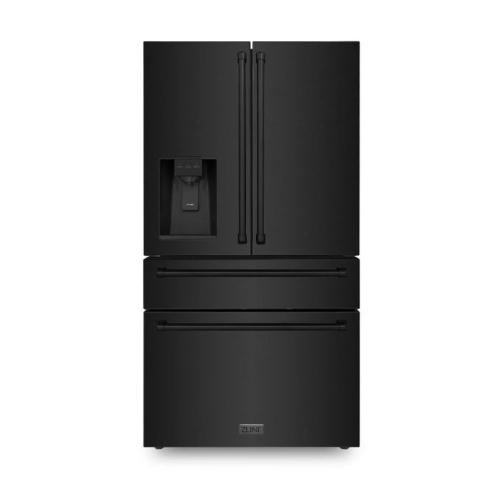 ZLINE 36" 21.6 cu. ft 4-Door French Door Refrigerator with Water and Ice Dispenser in Fingerprint Resistant Stainless Steel (RFM-W-36)