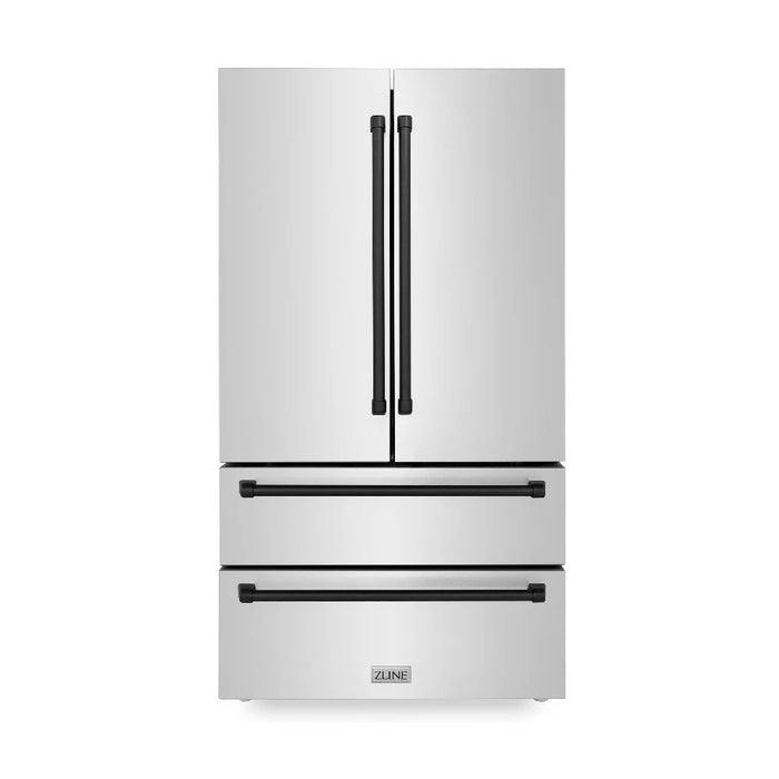 ZLINE Autograph Edition 36" 22.5 cu. ft. Counter-Depth French Door Refrigerator with Ice Maker in Stainless Steel with Modern / Traditional Handles Options