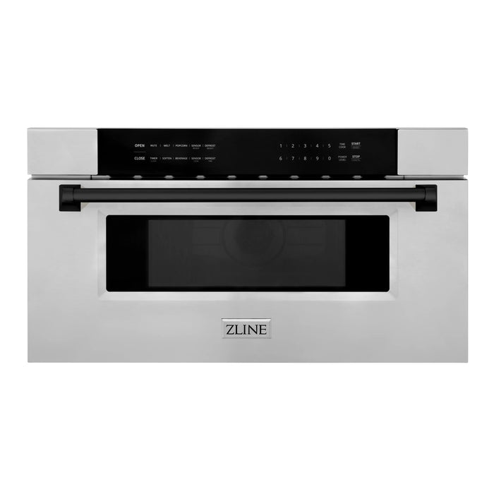 ZLINE Autograph 30 In. 1.2 cu. ft. Built-In Microwave Drawer In Stainless Steel With Gold Accents (MWDZ-30-G)