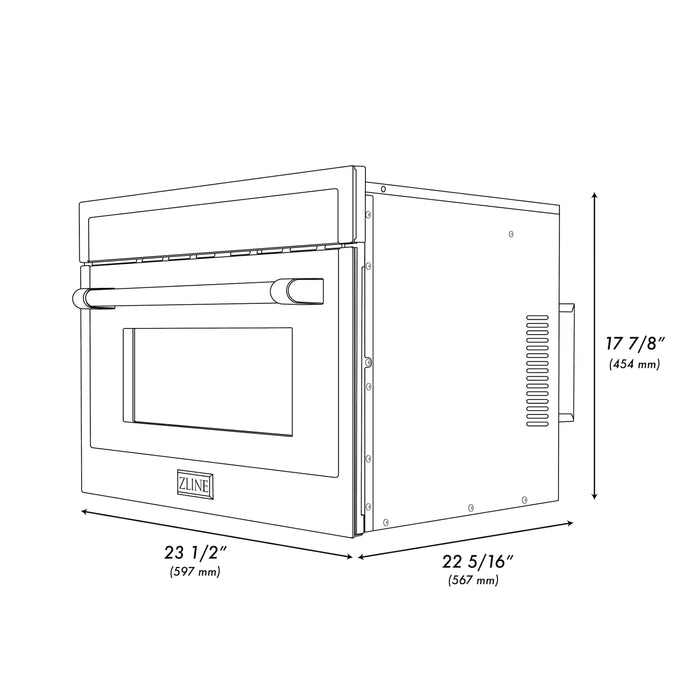 ZLINE 24 in. Built-in Convection Microwave Oven in Stainless Steel with Speed and Sensor Cooking (MWO-24)