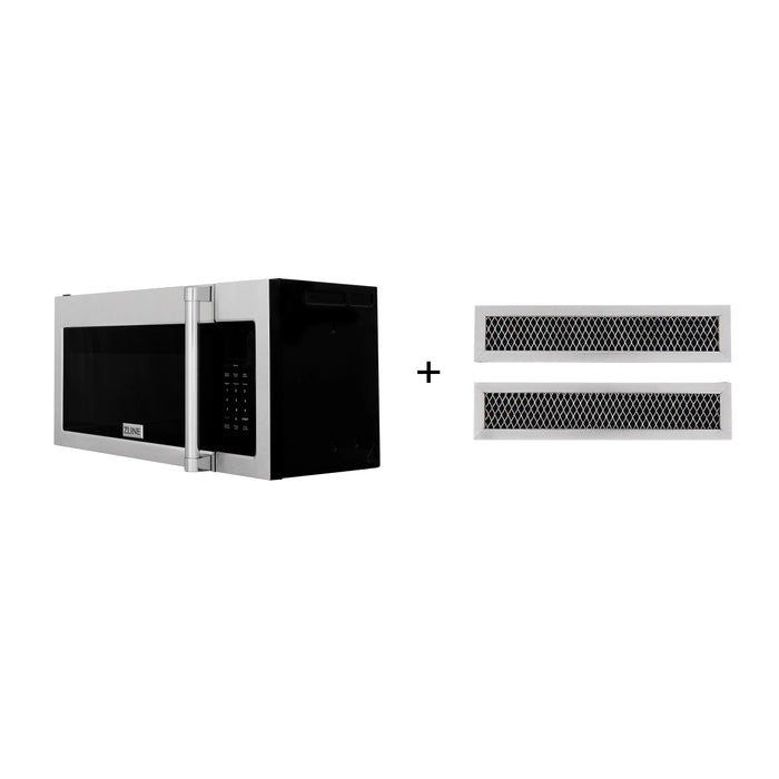 ZLINE 30" 1.5 cu. ft. Over The Range Microwave Oven with Set of 2 Charcoal Filters - Stainless Steel, Black Stainless Steel, Satin Stainless Steel (MWO-OTRCFH-30)