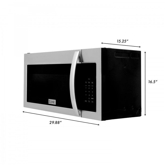 ZLINE Over the Range Convection Microwave Oven in Stainless Steel with Modern Handle and Sensor Cooking (MWO-OTR-30)