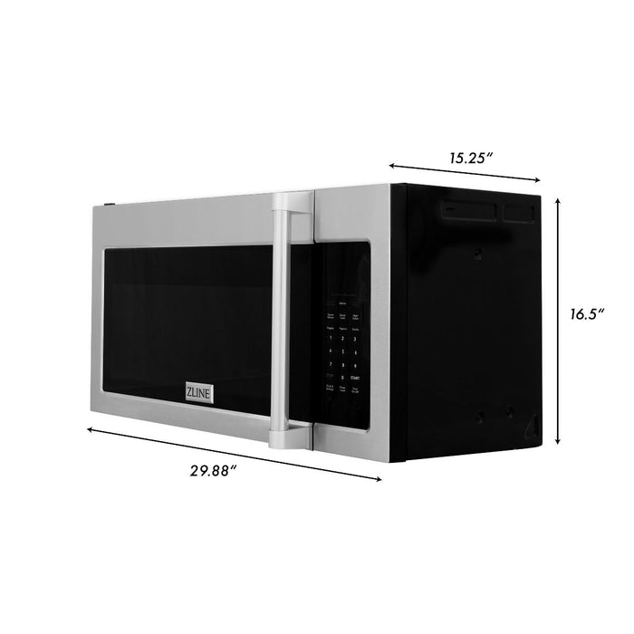 ZLINE Over the Range Convection Microwave Oven in Stainless Steel with Traditional Handle and Sensor Cooking (MWO-OTR-H-30)