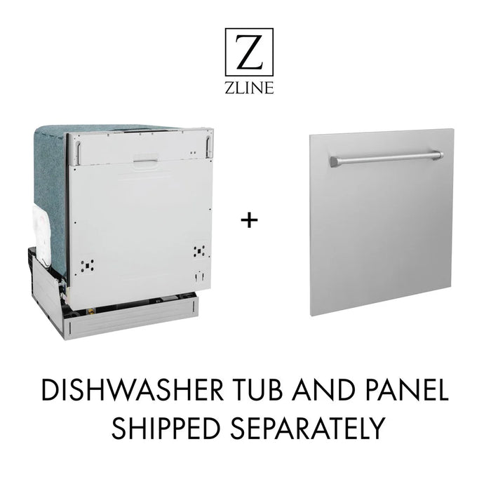 ZLINE 24" Classic Series Top Control Dishwasher - Panel Options & Traditional/Modern Style Handle