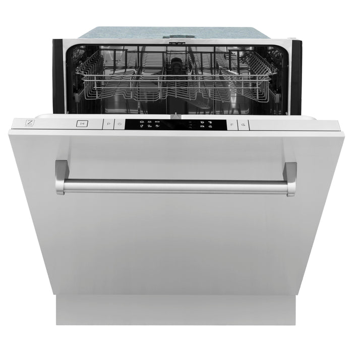 ZLINE 24 in. Top Control Dishwasher in Stainless Steel and Traditional Style Handle (DW-304-H-24)