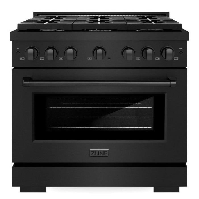 ZLINE 36 in. 5.2 cu. ft. Paramount Dual Fuel Range with 6 Burner Gas Cooktop and Electric Convection Oven in Stainless Steel (SDRB-36)