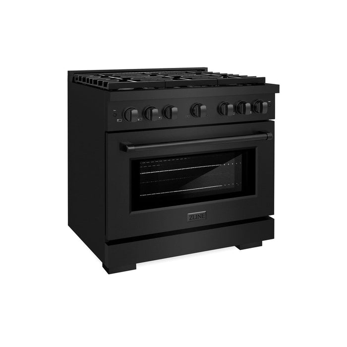 ZLINE 36 in. 5.2 cu. ft. Paramount Dual Fuel Range with 6 Burner Gas Cooktop and Electric Convection Oven in Stainless Steel (SDRB-36)