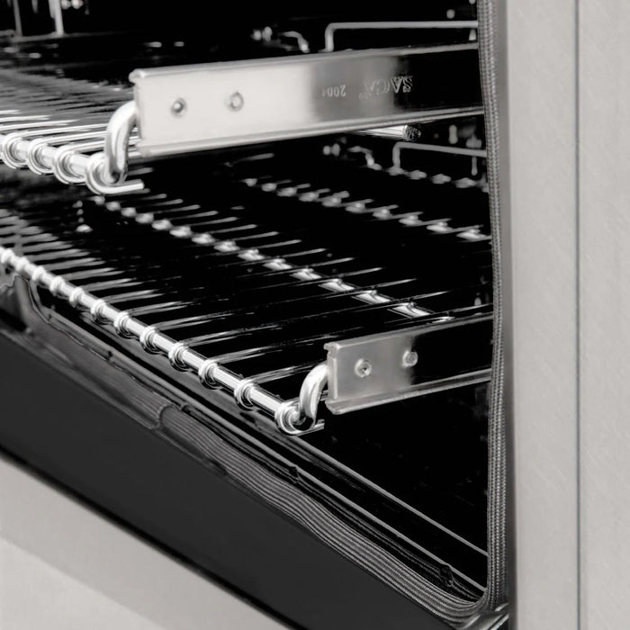 ZLINE 24" 2.8 cu. ft. Legacy Duel Fuel Range with 4 Burners Gas Coooktop & Electric Convection Oven in DuraSnow Stainless Steel Finish w/ Door Color Options