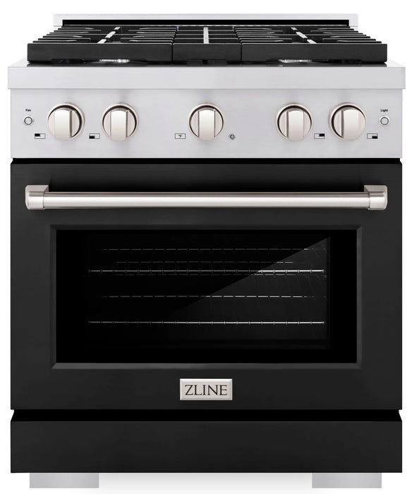 ZLINE 30 in. 4.2 cu. ft. Paramount Dual Fuel Range with 4 Burner Gas Cooktop and Electric Convection Oven in Stainless Steel (SDR30)