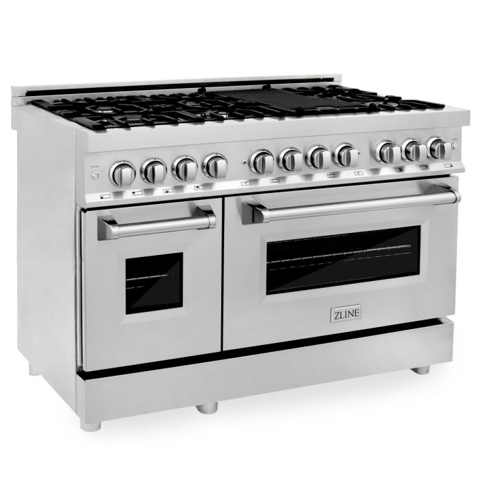 ZLINE 48 in. Professional Gas Burner and Electric Oven in Stainless Steel (RA48)