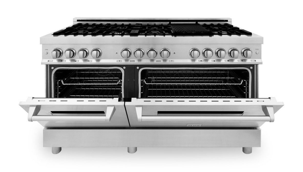 ZLINE 60 in. Professional Gas Burner and 7.4 cu. ft. Electric Oven in Stainless Steel (RA60)