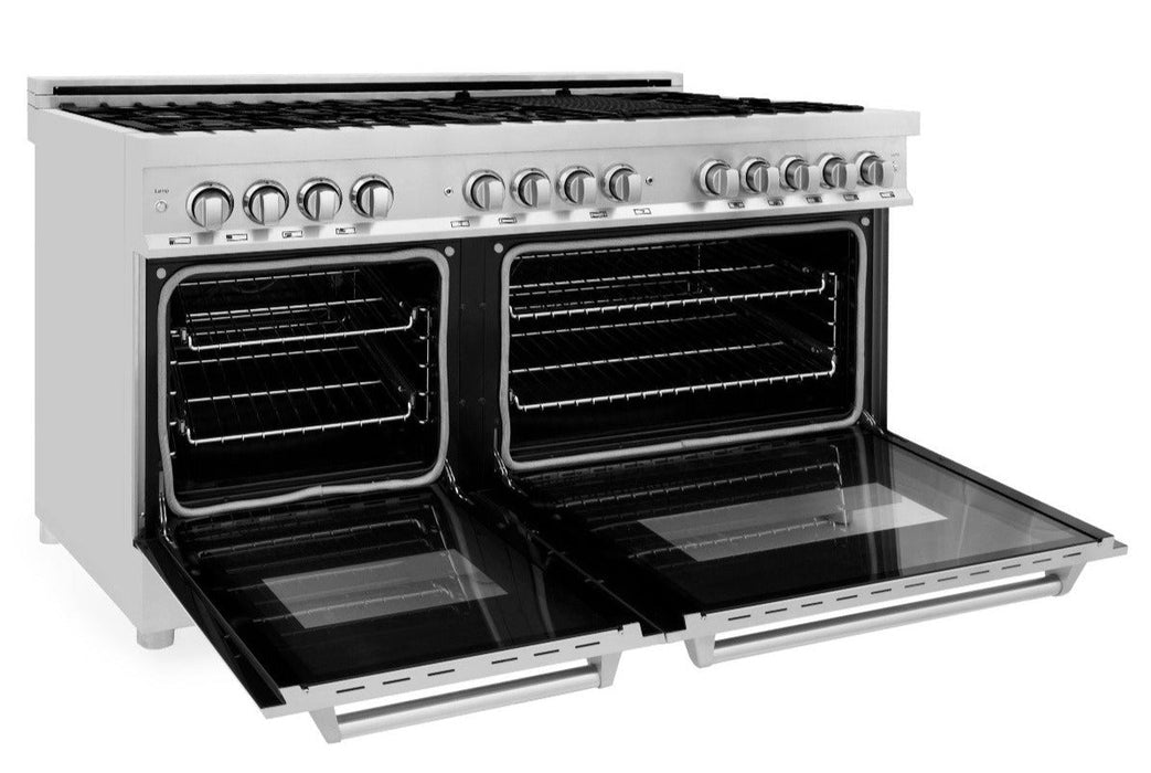 ZLINE 60 in. Professional Gas Burner and 7.4 cu. ft. Electric Oven in Stainless Steel (RA60)