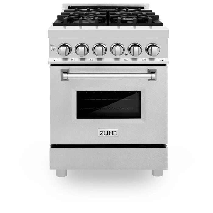 ZLINE 24" 2.8 cu. ft. Legacy Duel Fuel Range with 4 Burners Gas Coooktop & Electric Convection Oven in Stainless Steel Finish w/ Door Color Options