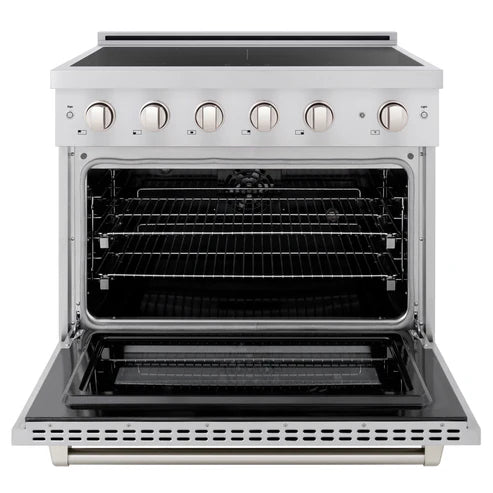 ZLINE 36" 5.2 cu. ft. Paramount Induction Range with 5 Element Cooktop and Electric Oven in Stainless Steel (SINR36)