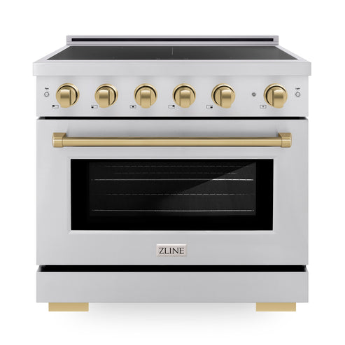 ZLINE 36" 5.2 cu. ft. Paramount Induction Range with 5 Element Cooktop and Electric Oven in Stainless Steel (SINR36)