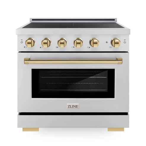 ZLINE 36" 5.2 cu. ft. Paramount Induction Range with 5 Element Cooktop and Electric Oven in Stainless Steel (SINR36)