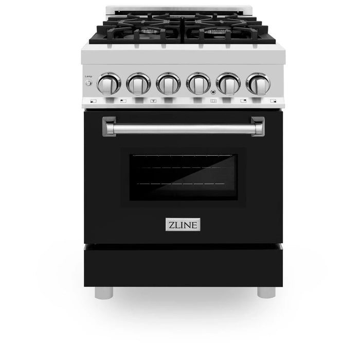ZLINE 24" 2.8 cu. ft. Legacy Duel Fuel Range with 4 Burners Gas Coooktop & Electric Convection Oven in Stainless Steel Finish w/ Door Color Options