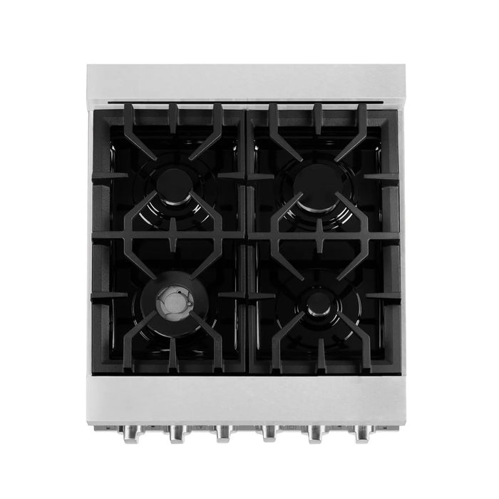 ZLINE 24" 2.8 cu. ft. Legacy Duel Fuel Range with 4 Burners Gas Coooktop & Electric Convection Oven in DuraSnow Stainless Steel Finish w/ Door Color Options