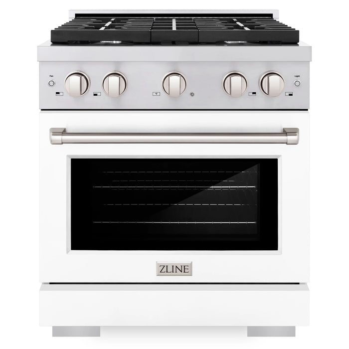 ZLINE 30 in. 4.2 cu. ft. Paramount Dual Fuel Range with 4 Burner Gas Cooktop and Electric Convection Oven in Stainless Steel (SDR30)