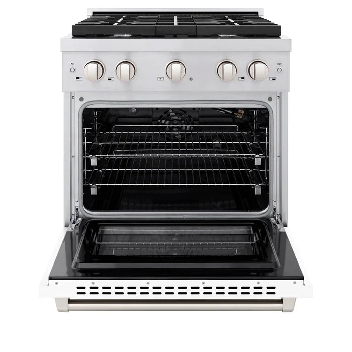 ZLINE 30 in. 4.2 cu. ft. Paramount Gas Range with 4 Burner Cooktop and Convection Gas Oven in Stainless Steel (SGR30)