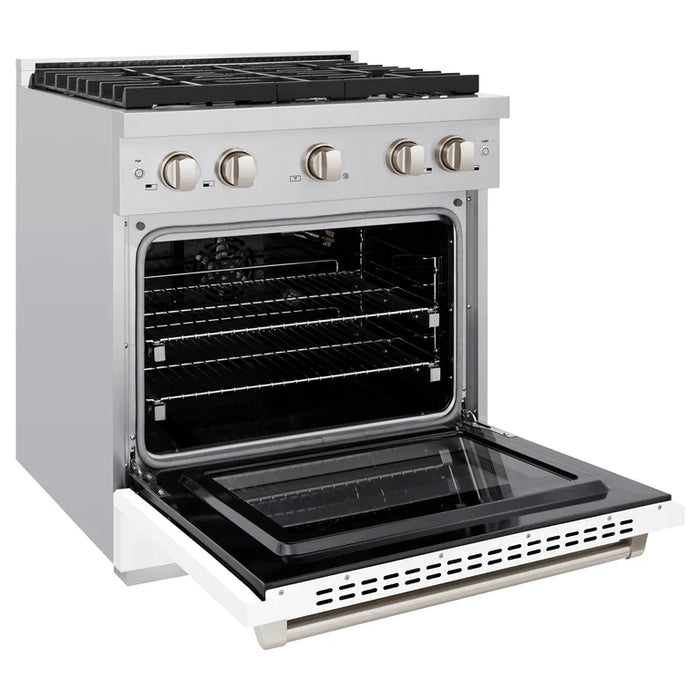 ZLINE 30 in. 4.2 cu. ft. Paramount Gas Range with 4 Burner Cooktop and Convection Gas Oven in Stainless Steel (SGR30)