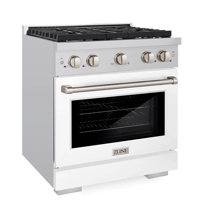 ZLINE 30 in. 4.2 cu. ft. Paramount Gas Range with 4 Burner Cooktop and Convection Gas Oven in Stainless Steel (SGR30)