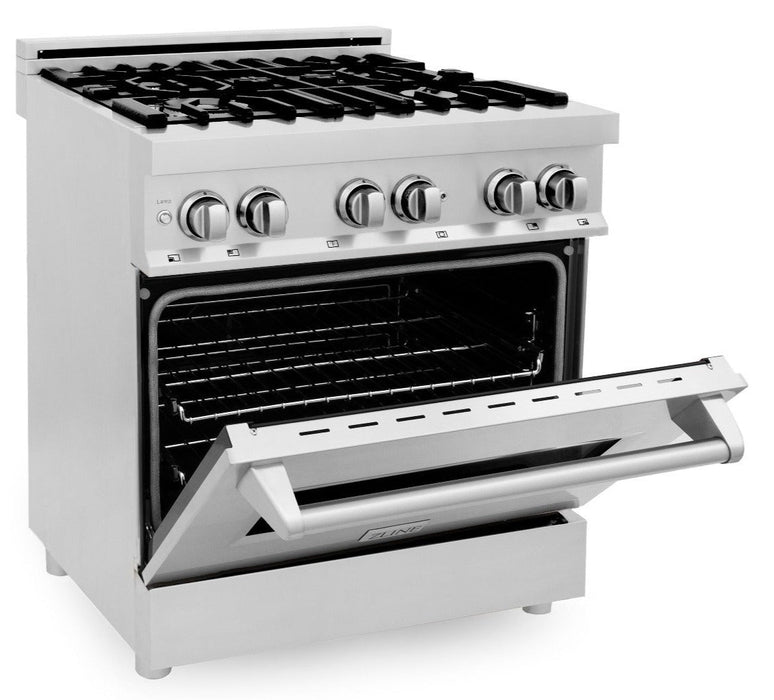 ZLINE Kitchen and Bath 30 in. Professional Gas Burner, Electric Oven Stainless Steel Range (RA30)