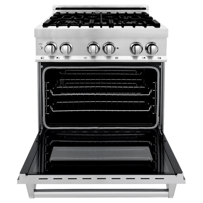 ZLINE Kitchen and Bath 30 in. Professional Gas Burner, Electric Oven Stainless Steel Range (RA30)