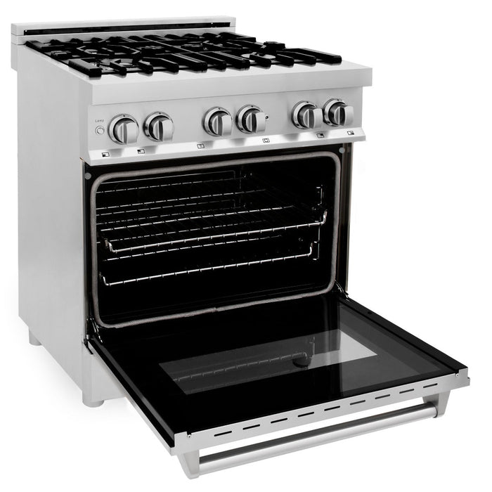 ZLINE Kitchen and Bath 30 in. Professional Gas Burner, Electric Oven Stainless Steel Range (RA30)