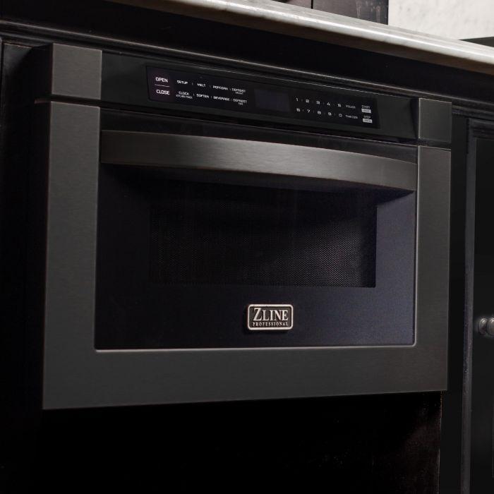 ZLINE 24 in. 1.2 Cu. Ft. Microwave Drawer In Black Stainless Steel (MWD-1-BS)