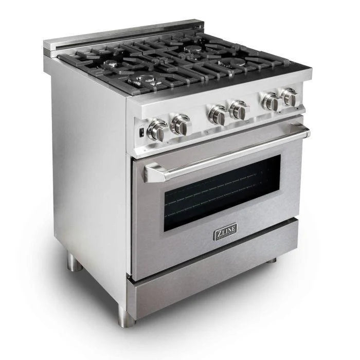 ZLINE Kitchen and Bath 30 in. Professional Gas Burner, Electric Oven Stainless Steel Range (RA30)