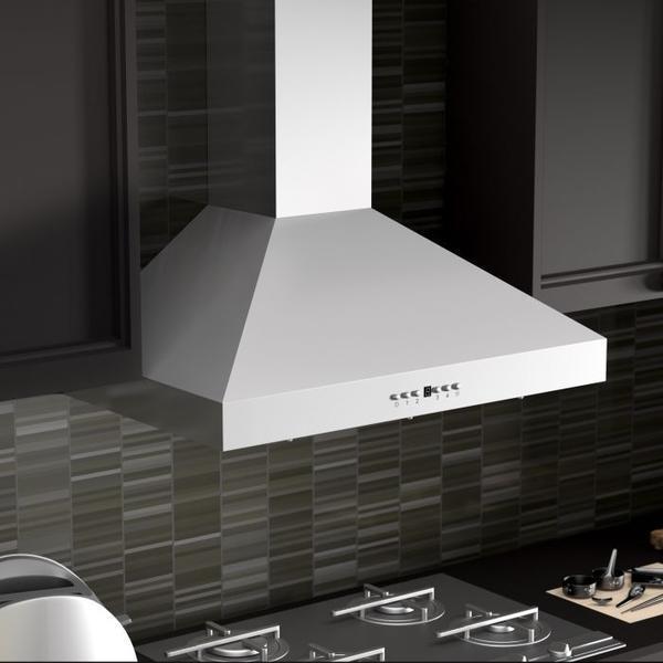 ZLINE 48 in. Convertible Vent Wall Mount Range Hood in Stainless Steel with Crown Molding (KL3CRN-48)