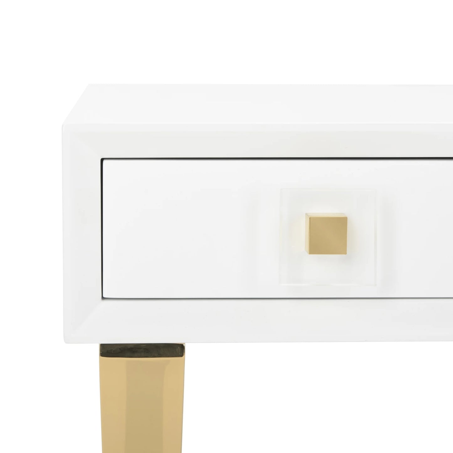 Savannah Couture High Line Collection Lasina  White/ Gold Vanity Table
